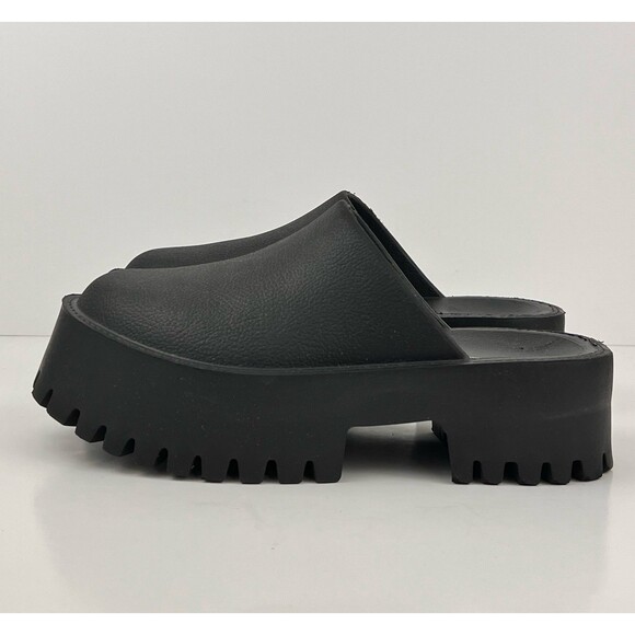 Jeffrey Campbell Bae Platform Mules Size 8 Black Slip On Chunky Clog - Picture 7 of 13